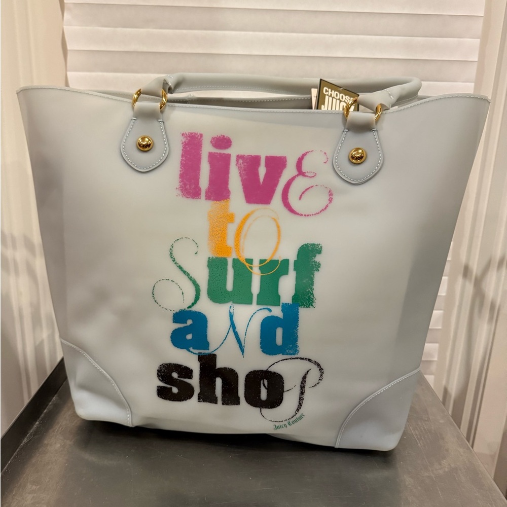 White Tote Bag with Colorful Print